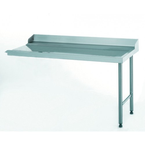Table de glissement avec plage arrière et dosseret sur-mesure acier inoxydable 2 pieds largeur 700 à 759 mm