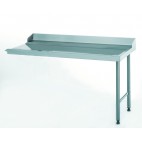 Table de glissement avec plage arrière et dosseret sur-mesure acier inoxydable 4 pieds largeur 761 à 800 mm