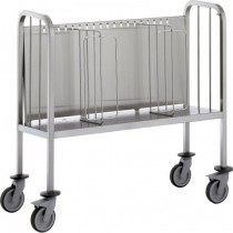 Chariots soudés avec plate-forme rehaussée, en acier inoxydable, 200 assiettes, hauteur 1000 mm