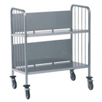 Chariots soudés à 2 niveaux, en acier inoxydable, largeur 670 mm