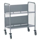 Chariots soudés à 2 niveaux, en acier inoxydable, largeur 670 mm