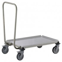Porte-plateaux tout inox à dosseret, en acier inoxydable, hauteur 900 mm