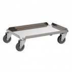 Socle rouleurs euronormes, en acier inoxydable, hauteur 165 mm