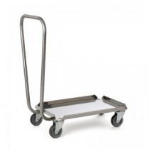Socle rouleur euronorme avec dosseret, en acier inoxydable, hauteur 165 mm