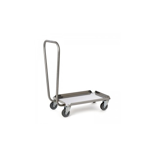 Socle rouleur euronorme avec dosseret acier inoxydable hauteur 850 mm Socle rouleur euronorme avec dosseret acier inoxydable hauteur 850 mm