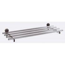 Étagère professionnelle murale 4 barres, fixation sur consoles inox dimensions 1200 x 400 mm