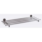Étagère professionnelle murale 4 barres, fixation sur consoles inox dimensions 1200 x 400 mm