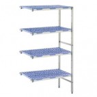 Rayonnage monté en angle clayettes polypropylène P 560 x H 1750 mm 5 niveaux