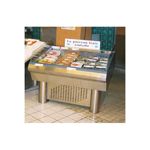 Etal à poissons, à froid ventilé, libre-service avec groupe, acier inoxydable, largeur 1140 mm Etal à poissons, à froid ventilé, libre-service avec groupe, acier inoxydable, largeur 1140 mm