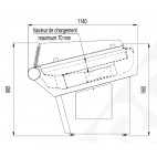 Etal à poissons, à froid ventilé, libre-service avec groupe, acier inoxydable, largeur 1140 mm