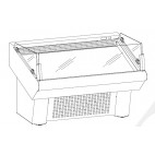 Etal à poissons, à froid ventilé, libre-service avec groupe, acier inoxydable, largeur 1140 mm