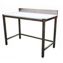 Table de découpe professionnelle, adossée, en inox AISI 304, P 600 mm
