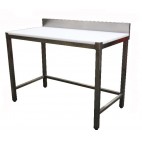 Table de découpe professionnelle, adossée, en inox AISI 304, P 700 mm