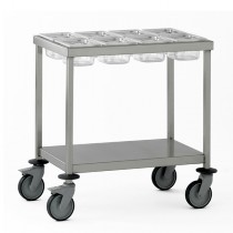 Chariot à épices, en acier inoxydable, largeur 750 mm 