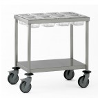 Chariot à épices, en acier inoxydable, largeur 750 mm 