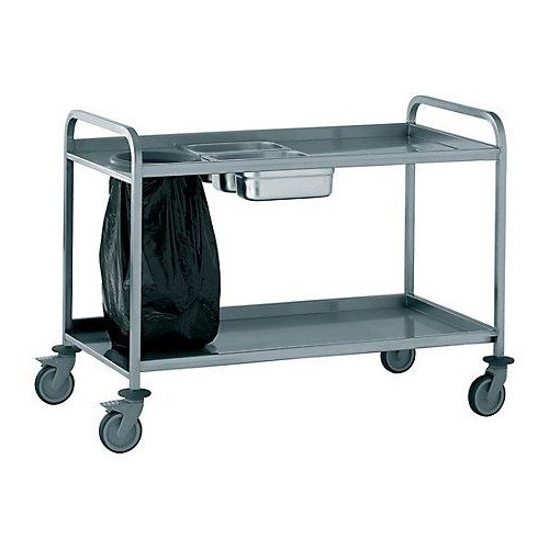 Chariot à desservir avec 3 bacs à couverts inox GN 1/3 hauteur 920 mm Chariot à desservir avec 3 bacs à couverts inox GN 1/3 hauteur 920 mm