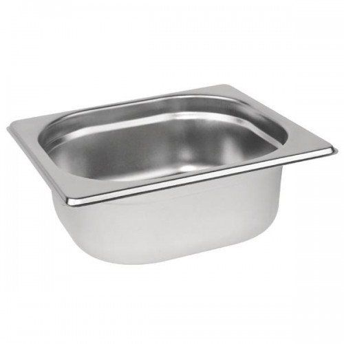 Bac gastronorme acier inox sans anses GN 1/6, 176 x 162 mm Bac gastronorme acier inox sans anses GN 1/6, 176 x 162 mm
