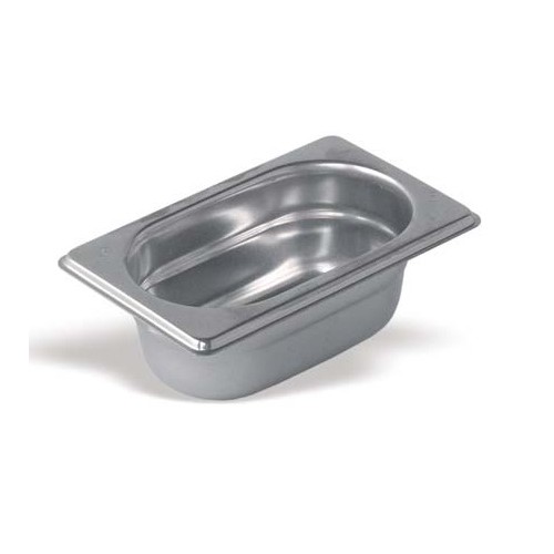 Bac gastronorme acier inox sans anses GN 1/9, 176 x 108 mm