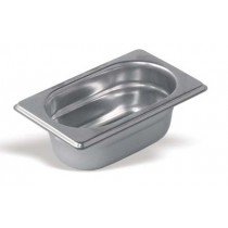 Bac gastronorme acier inox sans anses GN 1/9, 176 x 108 mm