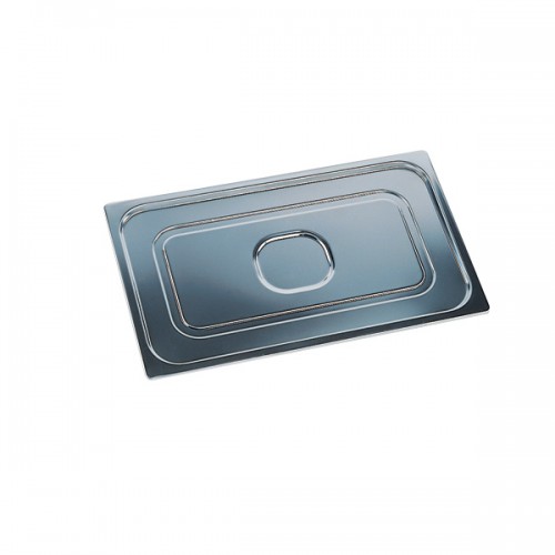 Couvercle inox GN 1/3 empilable sans poignée pour bacs gastronormes