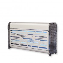 Exterminateurs d'insectes  2 x 15 W, carter inox à néons, protection 80m²