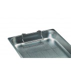 Bac gastronorme, acier inox, perforé, avec anses pliantes, GN 2/1, 650 x 530 mm