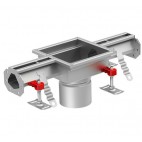 Eléments de sortie centrée 250 x 250 mm Ø 142 mm pour Caniveau Modul 20 Longueur 1000 mm profondeur 70 mm