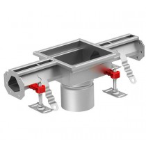 Eléments de sortie centrée 250 x 250 mm Ø 142 mm pour Caniveau Modul 20 Longueur 1000 mm profondeur 70 mm