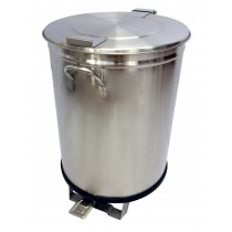 Bac à déchets inox roulant avec couvercle à pédale 105L