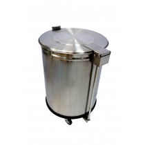 Bac à déchets inox roulant avec couvercle à pédale 50L