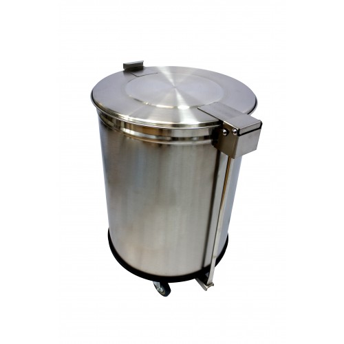 Bac à déchets inox roulant avec couvercle à pédale 50L Bac à déchets inox roulant avec couvercle à pédale 50L