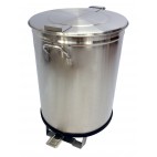 Bac à déchets inox roulant avec couvercle à pédale 50L