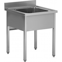 Plonge démontable sans étagère, en inox AISI 304, 1 bac, L 600 mm