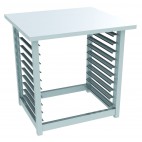 Piètement à glissière inox pour four mixte à injection de vapeur 10 niveaux, longueur 920 mm