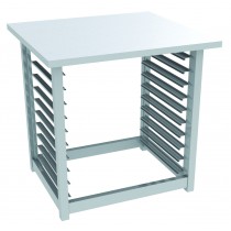Piètement à glissière inox pour four mixte à injection de vapeur 10 niveaux, longueur 920 mm