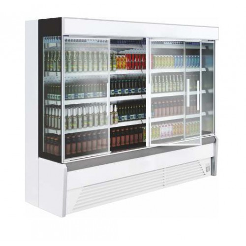 Vitrine positive avec groupe logé, L 2560 x P 730 x H 2020 mm Vitrine positive avec groupe logé, L 2560 x P 730 x H 2020 mm
