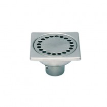 Siphon sans platine avec grilles inox, 100 x 100 mm, sortie verticale, Ø 110 mm