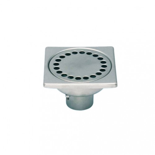 Siphon sans platine inox 100 x 100 mm sortie verticale Ø 40 mm Siphon sans platine inox 100 x 100 mm sortie verticale Ø 40 mm