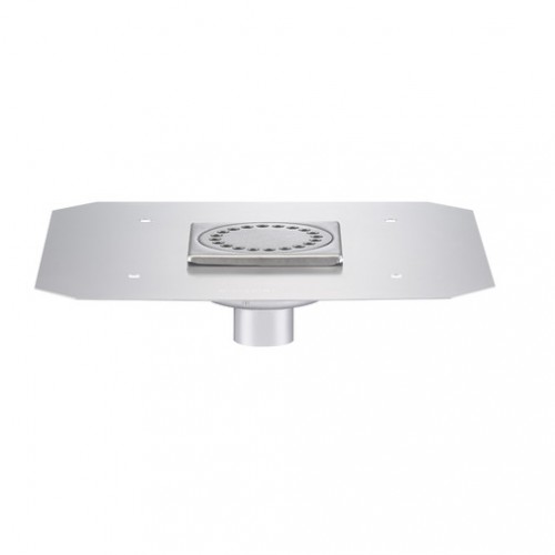 Siphon avec platine ,inox, 100 x 100 mm, sortie verticale, Ø 40 mm Siphon avec platine ,inox, 100 x 100 mm, sortie verticale, Ø 40 mm