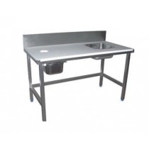TABLE DE PREPARATION POISSON ADOSSEE  1500 X 600 X 850 MM SUR MESURE