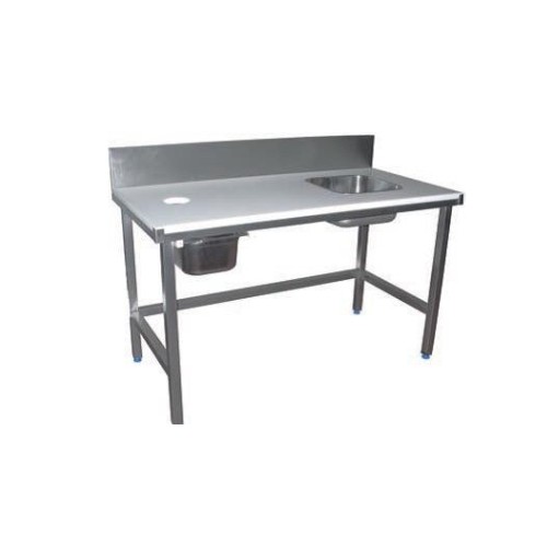 TABLE DE PREPARATION POISSON ADOSSEE 1500 X 600 X 850 MM SUR MESURE TABLE DE PREPARATION POISSON ADOSSEE 1500 X 600 X 850 MM SUR MESURE