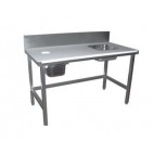 TABLE DE PREPARATION POISSON ADOSSEE  1500 X 600 X 850 MM SUR MESURE