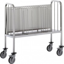 Chariot soudé avec plate-forme rehaussée, en acier inoxydable, 400 assiettes, hauteur 1000 mm