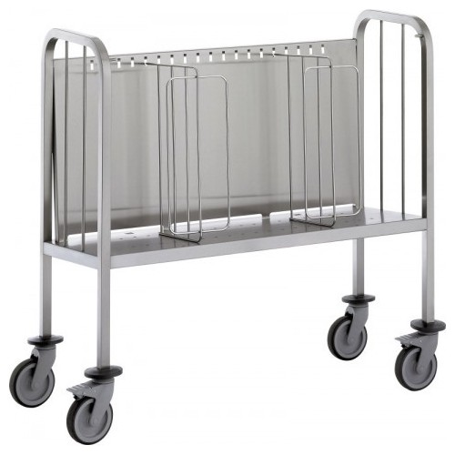 Chariot soudé acier inoxydable avec plate-forme rehaussée 400 assiettes H 1000 mm Chariot soudé acier inoxydable avec plate-forme rehaussée 400 assiettes H 1000 mm