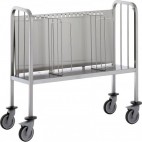 Chariot soudé avec plate-forme rehaussée, en acier inoxydable, 400 assiettes, hauteur 1000 mm