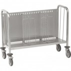 Chariot porte-assiette, en acier inoxydable, 400 assiettes, hauteur 810 mm