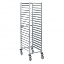 Chariot à glissière euronorme, en acier inoxydable alimentaire, longueur 525 mm
