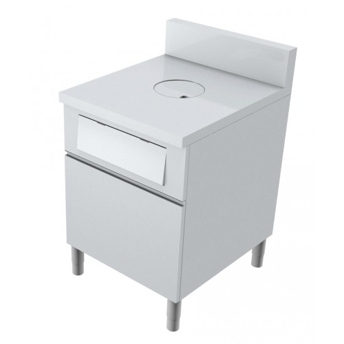 Meuble poubelle avec TVO 1 porte tiroir coulissant + volet basculant hauteur 850 mm Meuble poubelle avec TVO 1 porte tiroir coulissant + volet basculant hauteur 850 mm