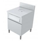 Meuble poubelle avec TVO 1 porte tiroir coulissant + volet basculant hauteur 850 mm