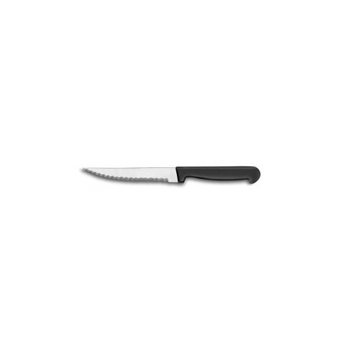 Couteau à steak micro-dentés manche ABS noir surmoulé longueur lame: 120 mm Couteau à steak micro-dentés manche ABS noir surmoulé longueur lame: 120 mm